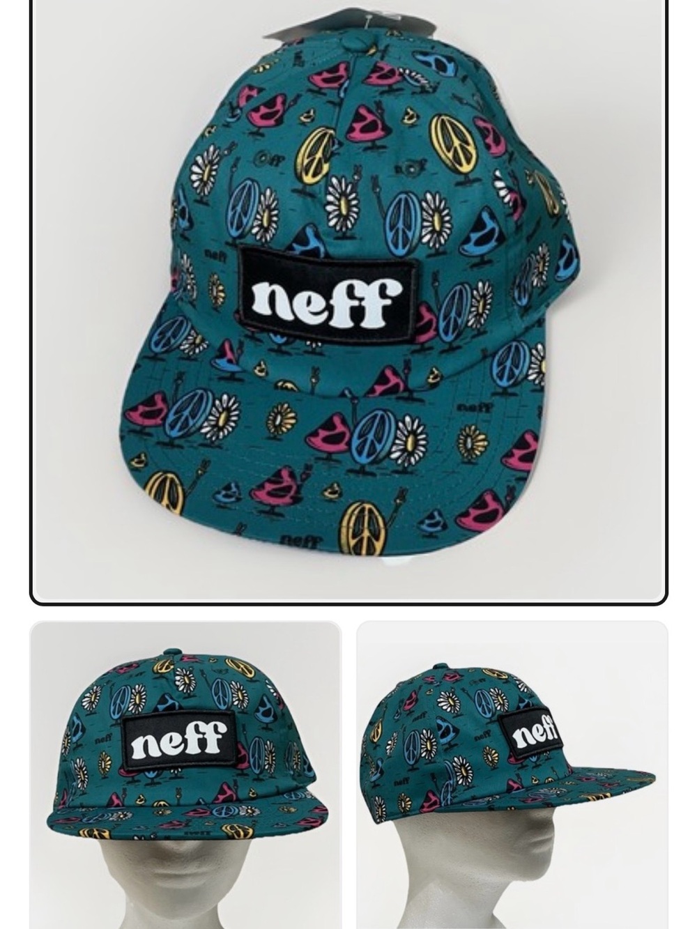 Neff Men's Blue Playful Design Snapback Hat – Adjustable Fit